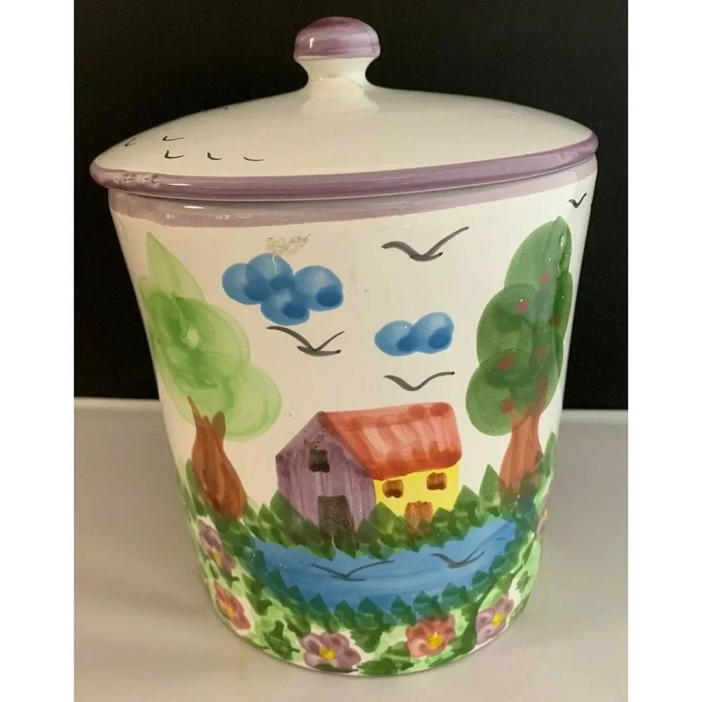 WILLIAMS SONOMA LIDDED CANISTER MADE IN PORTUGAL